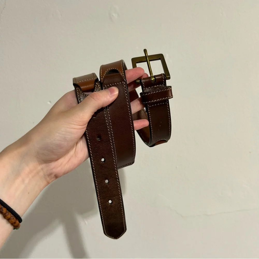 Vintage Relic Contrasting Brown Leather Belt Statement Unique Western Festival